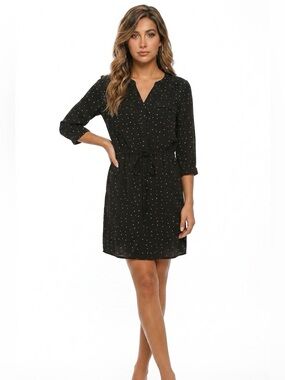 Monk & Lou Polka Dot Shirt Dress | Black & White | Adjustable Waist